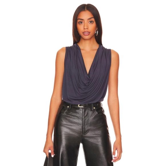 LA Made Cheers Draped Neck Tank in Pewter from Revolve - Picture 1 of 14